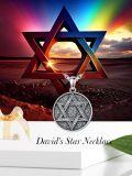 wholesale 925 Sterling Silver &  Star of David Pendant Necklace for Men and Women-0-5
