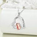 wholesale 925 Sterling Silver Love You Forever Mouse Heart Pendant Necklace-0-1