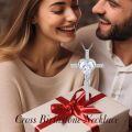 wholesale TOUPOP Diamond Cross Necklace For Women Sterling Silver April Birthstone Cross Pendant Necklace Heart Cross Christian Jewelry Birthday Christmas Gifts For Women Her -0-2