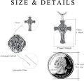 wholesale 925 Sterling Silver Cross Pendant with Angel Design - Religious Jewelry for Men-0-1