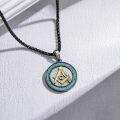 wholesale 925 Sterling Silver Masonic Compass Square Necklace-0-4