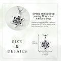 wholesale 925 Sterling Silver Cross Pendant with Black Stone and Cubic Zirconia Accents - 6 Pointed Star of David Necklace for Men & Women-0-1