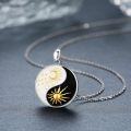 wholesale 925 Sterling Silver Yin Yang Sun Moon Stars Pendant Necklace for Men & Women-0-5