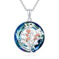 TOUPOP Sterling Silver Crystal Birth Flower Pendant Necklace-0-0