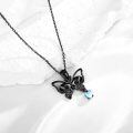 wholesale 925 Sterling Silver Gothic Black Butterfly Skull Heart Charm Pendant Necklace Gift for Her-0-2