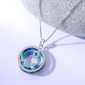 wholesale 925 Sterling Silver Blue Crystal Aquarius Constellation Pendant Necklaces for Women Astrology Gifts-0-1