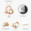 wholesale Rose Gold 925 Sterling Silver Giraffe Family in Heart Shape Pendant Necklace for Women Mom Grandma-0-2