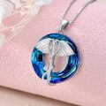 TOUPOP Sterling Silver Crystal Nurse Necklace Caduceus Pendant Jewelry-0-1
