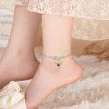 wholesale 925 Sterling Silver Honeycomb Bee Charm Layered Ankle Anklet for Women Girls-0-1