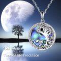 wholesale 925 Sterling Silver 925 Tree of Life Yin Yang Abalone Shell Pendant Necklace for Couples & Families-0-5