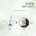 wholesale 925 Sterling Silver Cute Hippo Couple Green Cz Two Tone Drop Earrings-0-3