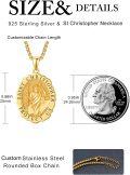wholesale 925 Sterling Silver & 24k Gold Plated Customizable Saint Christopher Protect Us Medallion Pendant Necklaces for Men and Women-0-1