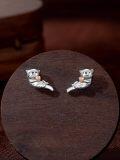 wholesale 925 Sterling Silver Otter Heart Stud Earrings - Cute Animal  for Women Girls-0-3