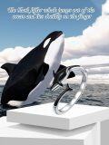 wholesale 925 Sterling Silver Ocean Open Ring w Orca Shark Manta Ray Animal Lovers Jewelry Gift-0-5