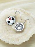 wholesale 925 Sterling Silver Heart Soccer Ball Drop Earrings for Women Sport Lover Gifts-0-3