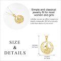 wholesale 14K Gold Round Cutout Phoenix Bird Charm Pendant Necklace for Women and Girls-0-4
