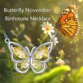 wholesale Sterling Silver Amethyst Butterfly Necklace for Women Crystal Pendant Gift-0-5