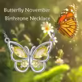 wholesale 925 Sterling Silver Amethyst Butterfly Necklaces Wholesale for Women Crystal Pendant Gift-0-5