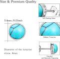 wholesale 925 Sterling Silver Natural Turquoise Round Stud Earrings for Women - Hypoallergenic  (Love)-0-1