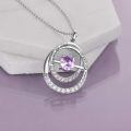 TOUPOP Sterling Silver Alexandrite June Birthstone Sister Friendship Necklace-0-5