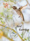wholesale TOUPOP Bird Earrings 925 Sterling Silver Drop Dangle Earring Blue Zircon Inlay Jewelry Best Christmas Gifts For Women Xmas Gifts For Women -0-5
