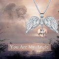 wholesale 925 Sterling Silver Angel Wings Heart My Angel Pendant Necklace-0-4