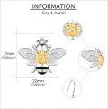 wholesale 925 Sterling Silver Honeybee Drop Earrings with Gold Flower Accents for Women Girls -0-2