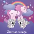 TOUPOP 925 Sterling Silver Crystal Unicorn Stud Earrings-0-5