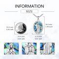 wholesale 925 Sterling Silver Virgin Mary Pray For Us Pendant Necklace  with Abalone Shell and Cubic Zirconia Stones for Women/Men-0-1