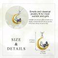 wholesale 925 Sterling Silver Crescent Moon with Cats Pendant Necklaces for Women Gifts-0-3