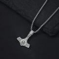 wholesale 925 Sterling Silver Viking Mjolnir Pendant with Celtic Knot and Lion Design Necklace for Men-0-2
