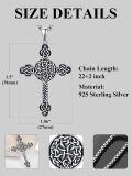 wholesale 925 Sterling Silver Celtic Knot Cross Crucifix Pendant Necklace for Men & Women-0-2