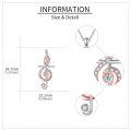 wholesale 925 Sterling Silver Music Note Treble Clef Pendant Necklace Rose Gold Cubic Zirconia Heart-0-4