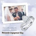 wholesale TOUPOP Personalized 1ct Round Moissanite Engagement Rings For Women Moissanite Wedding Band Sterling Silver 10k/14k/18k Engraved Name Moissanite Rings Anniversary Valentines Day Gifts For Her Wife -0-2