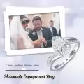 TOUPOP Sterling Silver Moissanite 1ct Round Engagement Rings Wedding Band-0-2