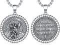 wholesale 925 Sterling Silver St Christopher Protectus Pendant Necklace Protection s for Men & Women-0-0