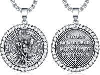 wholesale 925 Sterling Silver St Christopher Protectus Pendant Necklace Protection s for Men & Women-B08-St Christopher Non-personalized