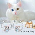 wholesale Hypoallergenic Panda/cat/bat Hoop Earrings For Women 925 Sterling Silver Animal Huggie Hoop Earrings Jewelry Christmas Gifts For Sensitive Ears -0-4