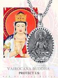 wholesale 925 Sterling Silver Zodiac Bodhisattva Amulet Pendant Necklace  Buddha Talisman Protection Jewelry for Men with 24+2 Round Chain-0-5