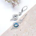 wholesale 925 Sterling Silver Rose Gold Plated Infinity Drop Earrings with Blue and Green Crystals-0-3