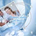 wholesale 925 Sterling Silver Butterfly Bracelet With Blue And Clear Wings-0-1