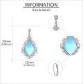wholesale 925 Sterling Silver Blue Opal Teardrop Filigree Leverback Earrings Gift for Her-0-4