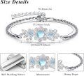 wholesale 925 Sterling Silver Moonstone Flower Charm Bracelet with Blue Topaz and Celtic Knot Design-0-5