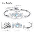wholesale 925 Sterling Silver Moonstone Flower Charm Bracelet with Blue Topaz and Celtic Knot Design-0-5