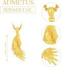 wholesale Gold 925 Sterling Silver Angel Wing Pendant on Rolo Chain 24 Long for Men-0-1