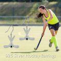 wholesale 925 Sterling Silver Crossed Hockey Sticks Dangle Earrings Sports Gift for Women-0-4