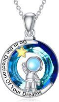 wholesale 925 Sterling Silver Astronaut Necklace - Space Jewelry for Women Christmas Gifts for Mom-0-0