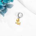 wholesale 925 Sterling Silver Cute Duckling Dangle Charm With Cubic Zirconia For Bracelets-0-2