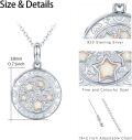 wholesale 925 Sterling Silver Round Opal Photo Frame Pendant Necklace with Stars and Moon Design - Picture Holder s for Women-0-1