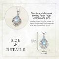 wholesale 925 Sterling Silver Pink Flower Tree of Life Moonstone Teardrop Heart Pendant Necklace for Women-0-3
